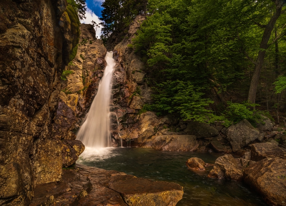Glen Ellis Falls in the White Mountains is one of the best waterfalls in New Hampshire